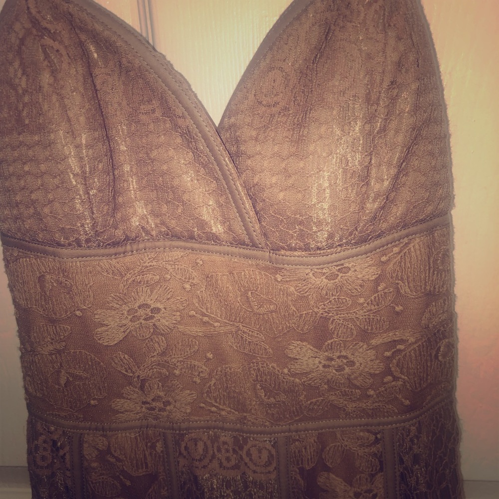 Nude lace maxi dress